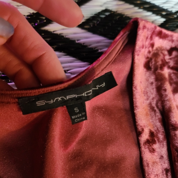 Cranberry Crushed Velvet S Tall Maxi Dress Holiday Gown Red Carpet Wedding - Picture 6 of 7